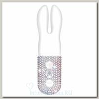 Карманный женский вибратор-кролик Crystalized The Pocket Rabbit, блестящий белый