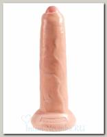 Закрытый реалистичный фаллос King Cock 9 Uncut Cock 22.9 см, телесный