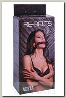 Кляп-трензель Vesta Black из кожи и металла Rebelts