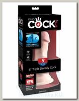 Фаллос-насадка King Cock Plus 5 Triple на присоске 12,7 см