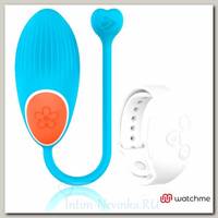 Мощное виброяйцо с пультом ДУ в виде часов WEARWATCH EGG, голубой\белый
