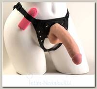 Страпон с вибрацией и с поясом Harness 20,5 см