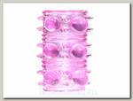 Насадка на пенис Armour Pink с бусинами и усиками для стимуляции, розовая