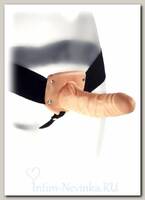 Полый ремневой страпон Extender Hollow Strap On, телесный
