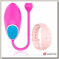 Мощное виброяйцо с пультом ДУ в виде часов WEARWATCH EGG, розовый\розовый