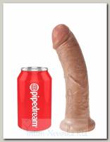 Реалистичный фаллоимитатор на присоске, King Cock PipeDream, 19 см, коричневый