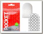 Карманный мастурбатор Tenga Pocket с рельефом из квадрокубов