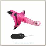 Страпон 10 Vibrations 8' Harness G spot 17,5 см, розовый