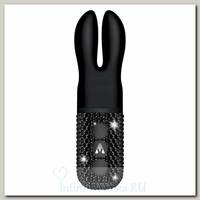 Карманный женский вибратор-кролик Crystalized The Pocket Rabbit, блестящий черный