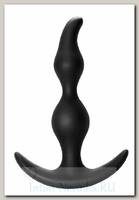 Анальная пробка из бархатистого силикона Bent Anal Plug, черная