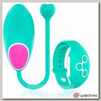 Мощное виброяйцо с пультом ДУ в виде часов WEARWATCH EGG, зеленый\зеленый