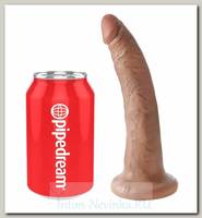 Реалистичный фаллоимитатор с присоской King Cock PipeDream 16.5 см, коричневый