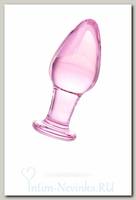 Стеклянная анально-вагинальная пробка, цвет розовый, Sexus Glass