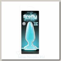 Анальная пробка мини Firefly Pleasure Plug - Medium светящаяся, голубая