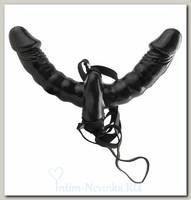 Двойной страпон с вибрацией Vibrating Double Delight от PipeDream, 15 см