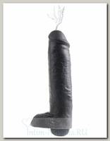 Фаллоимитатор с эффектом семяизвержения SQUIRTING COCK 11', 22.8 см, черный