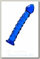 Синий стеклянным фаллос DILDO, 18 см